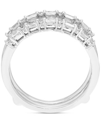 Diamond Round & Baguette Enhancer Ring Guard (1/4 ct. t.w.) in 14k White Gold