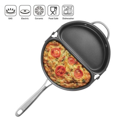 2-Sided Nonstick, PFOA-Free, Heavy-Gauge Aluminum Frittata & Omelette Pan