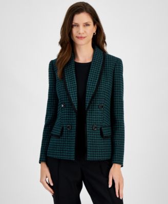 Kasper - Women's Tweed Faux Double-Breasted Jacket