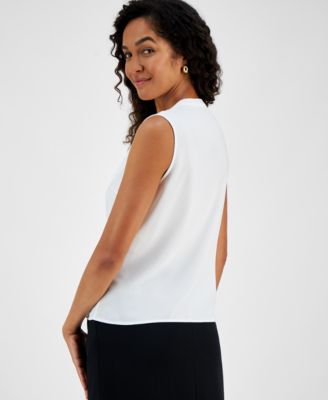 Women's Sleeveless Ruffle-Neck Blouse