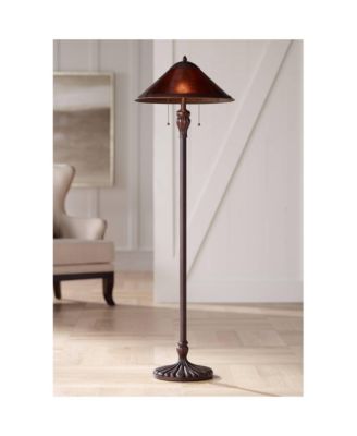 Capistrano Rustic Mission Floor Lamp Standing 57 1/2" Tall Bronze Metal Natural Mica Cone Shade for Living Room Bedroom Office House Home