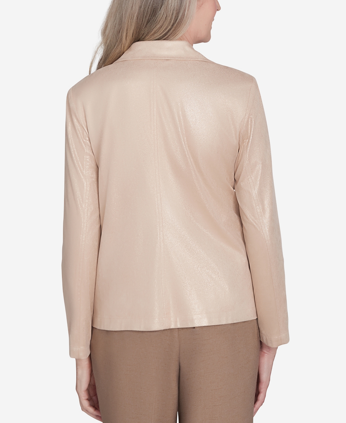 Alfred Dunner Women's Emerald Isle Shimmer Faux Leather Jacket