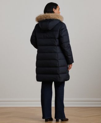 Plus Size Faux-Fur-Trim Hooded Puffer Coat