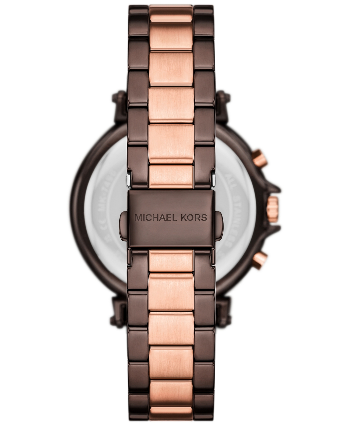 Michael Kors Women's Maren Chronograph Chocolate And Rose Gold-tone Stainless Steel Watch 40mm In Two-tone