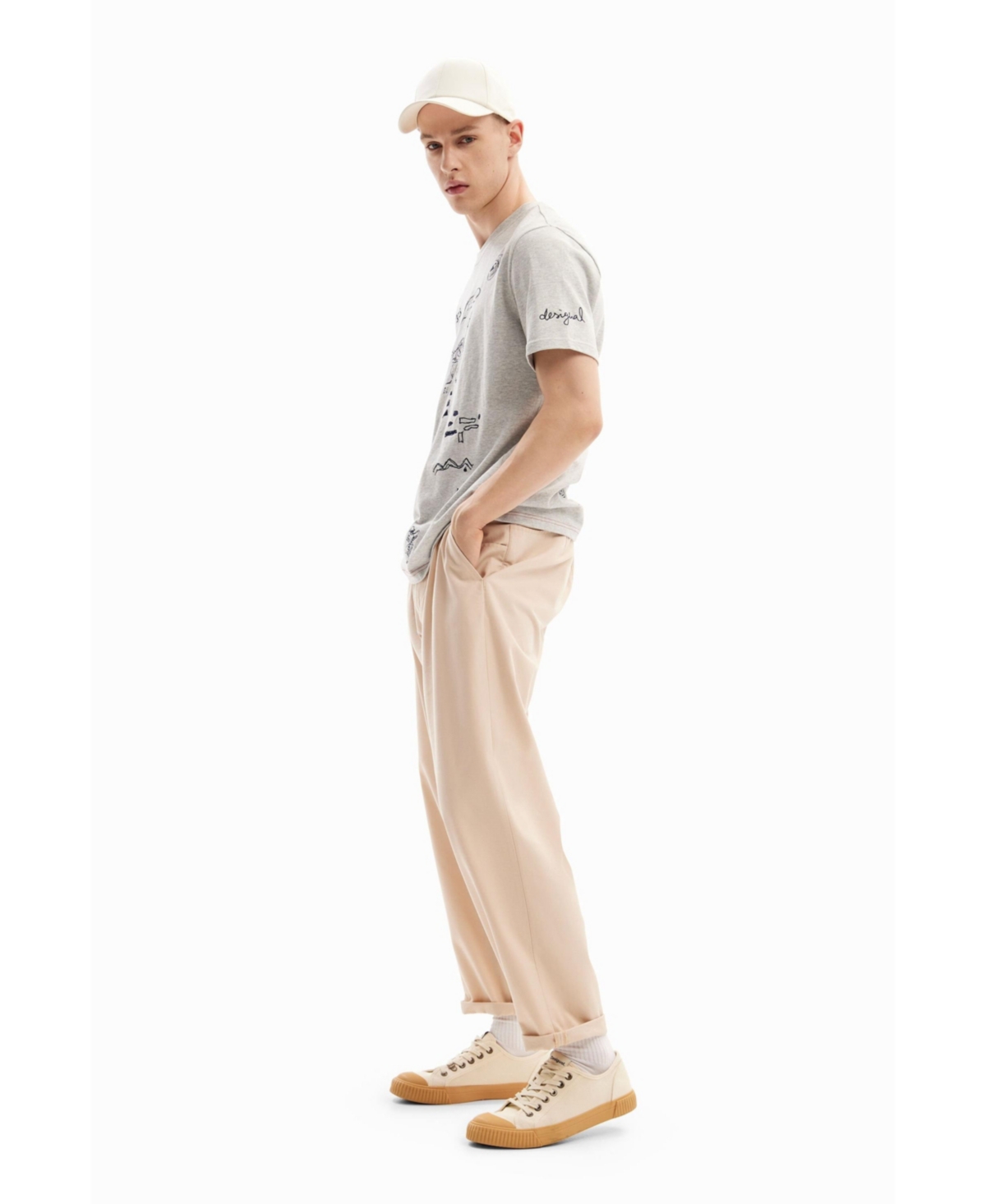 Desigual Men's Embroidered illustration T-shirt