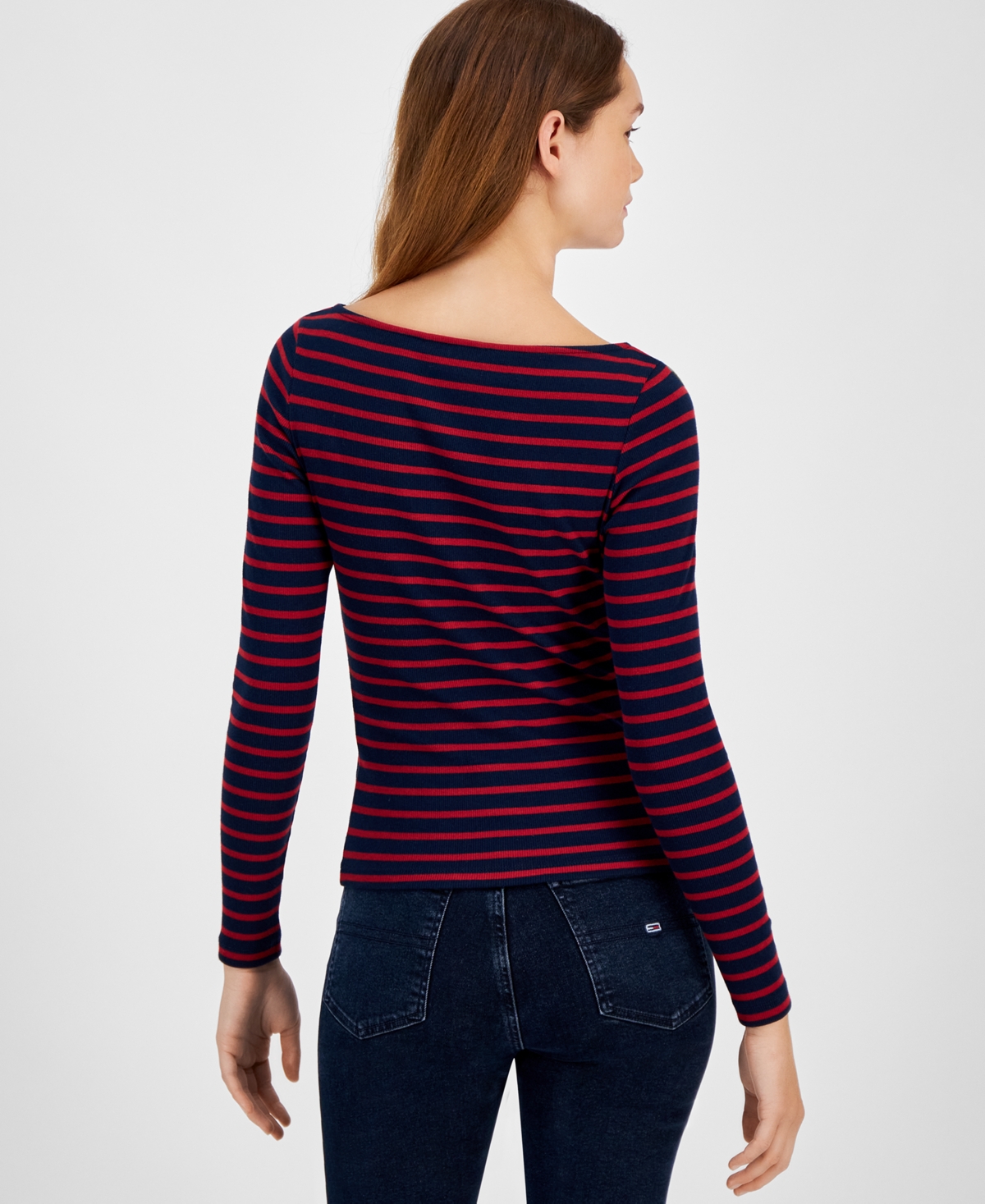 Tommy Jeans Women's Brenton Striped Long-Sleeve Top -/ DK Night Ny