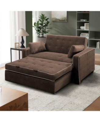 66.5" W Polyester Augustus Full Convertible Sofa