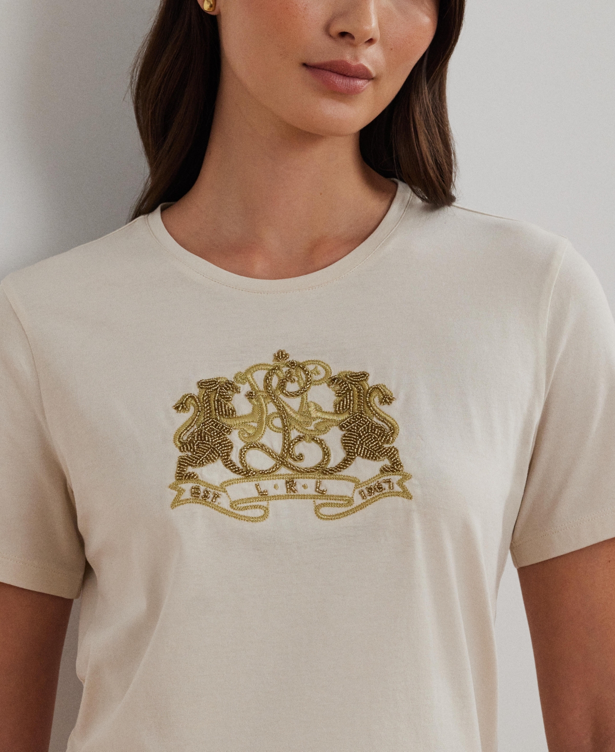 Lauren Ralph Lauren Women's Embroidered Crest Tee