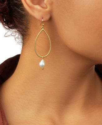 Elyse Dangle Cultured Freshwater Pearl Earrings