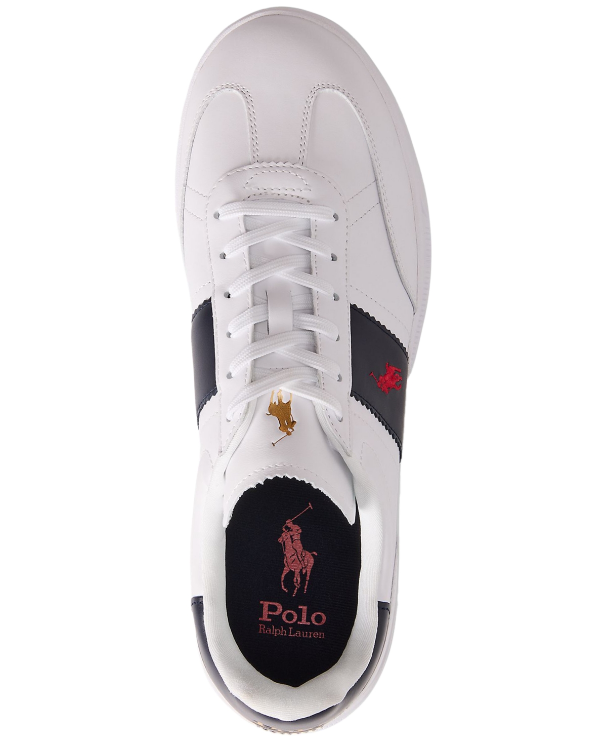 Polo Ralph Lauren Men's Heritage Aera Leather Sneaker -NAVY/RED