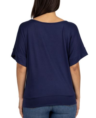 24seven Comfort Apparel Loose Fit Dolman with Wide Sleeves Top