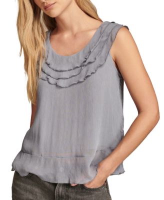 Women's Ruffled Chiffon Sleeveless Top