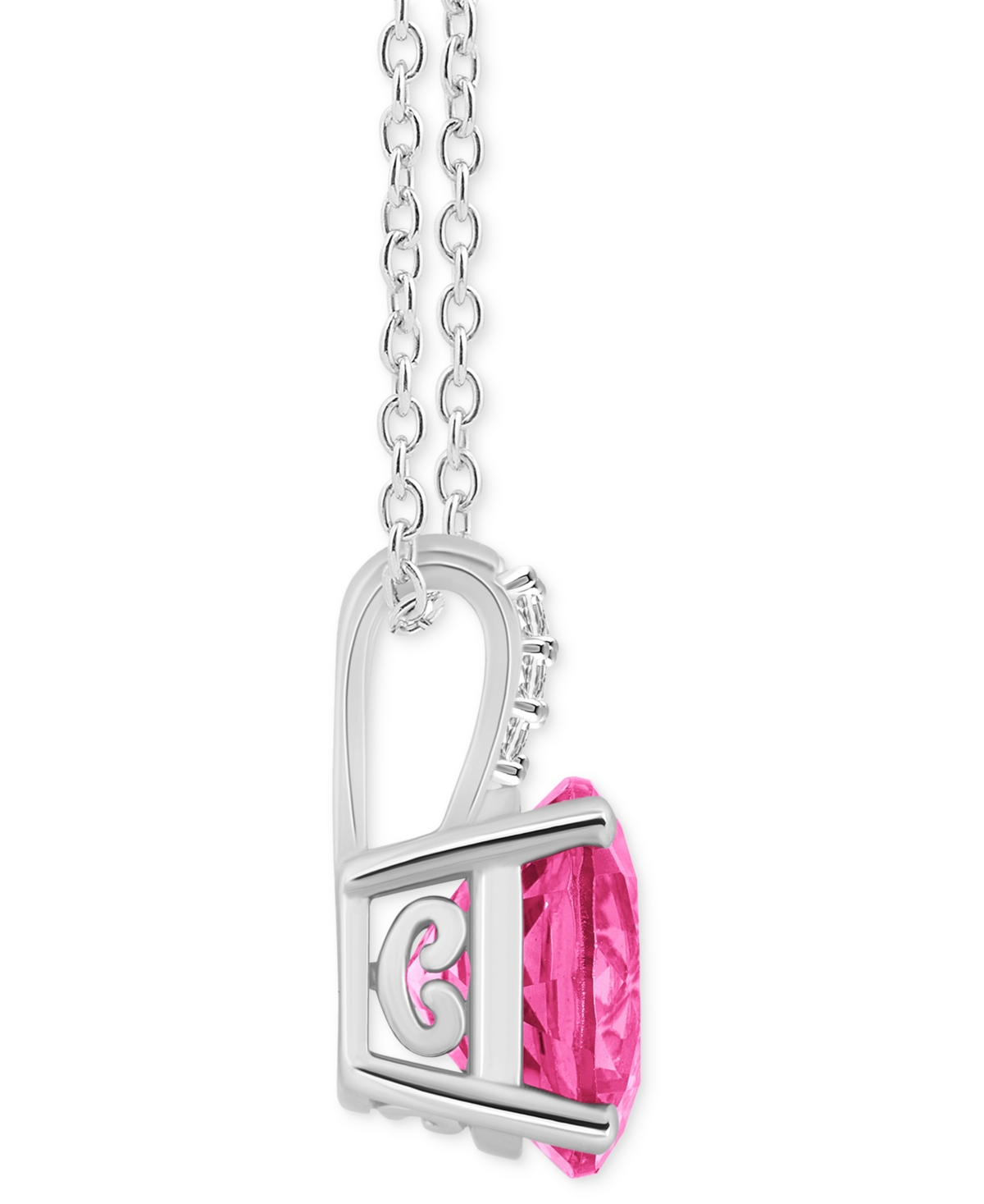 Shop Macy's Mystic Topaz (2-3/8 Ct. T.w.) & Diamond Accent Solitaire 18" Pendant Necklace In Sterling Silver (al In Pink Topaz