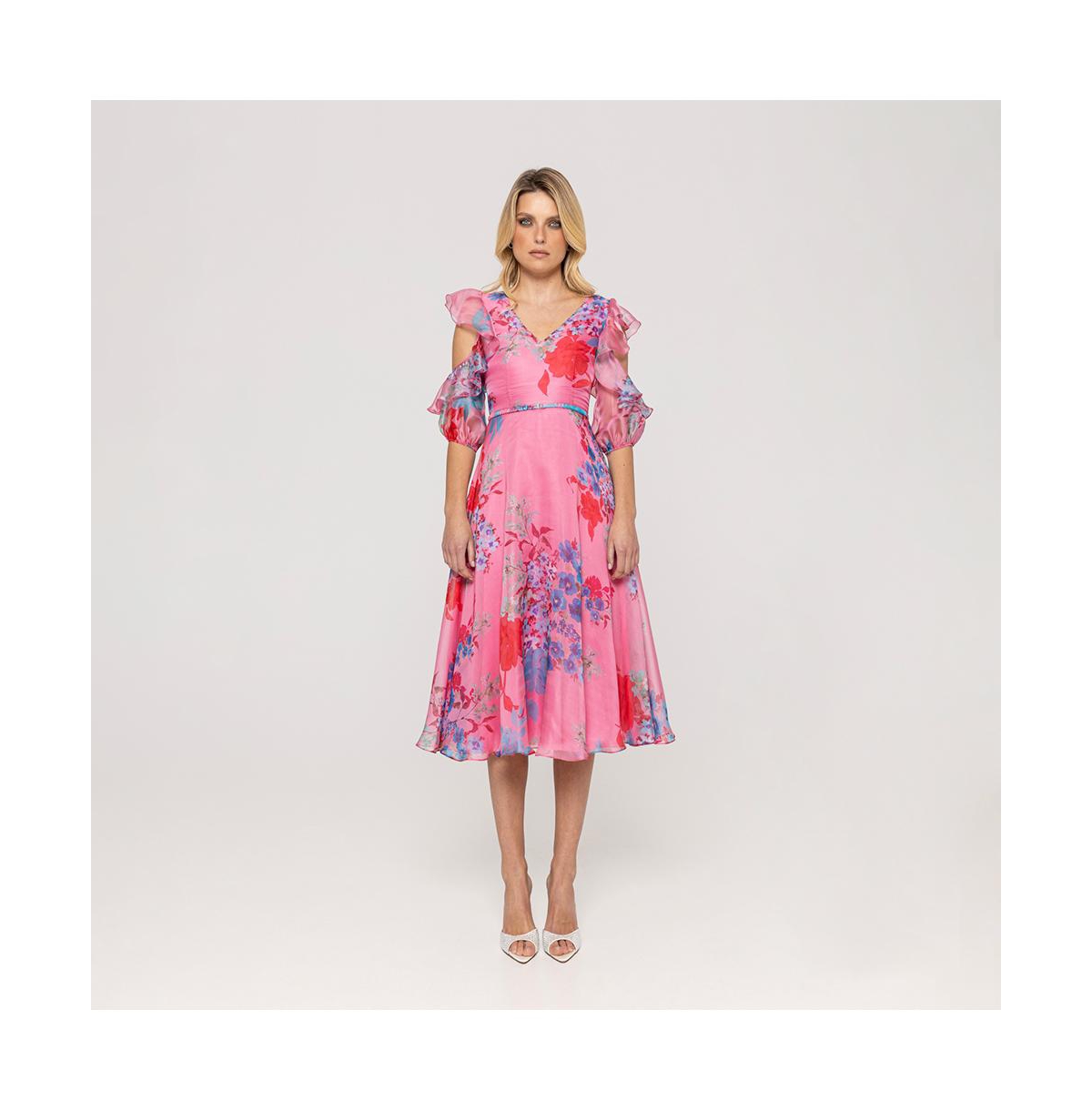 Nissa Women's Ruffled Organza Midi Dress