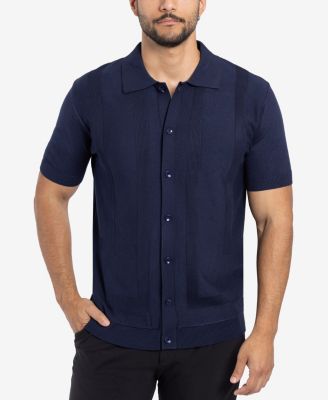 Men's Classic Ribbed Texture Polo Sweater