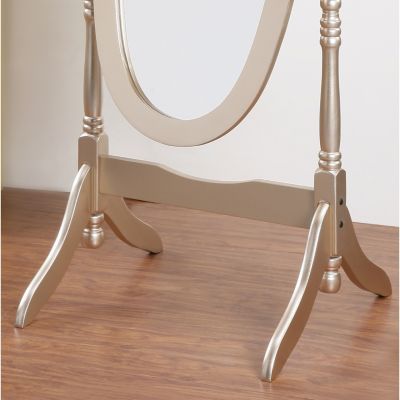 Streamdale Traditional Queen Anna Style Wood Floor Cheval Mirror, Gold Finish
