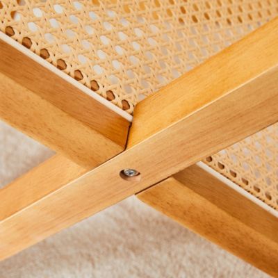 Retro Chinese Solid Wood Round Imitation Rattan Table Desk