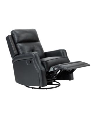  Beatriz 28.74" Wide Genuine Leather Swivel Rocker Recliner