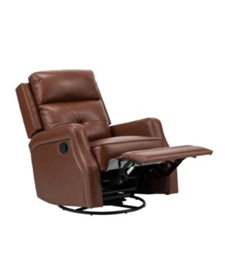  Beatriz 28.74" Wide Genuine Leather Swivel Rocker Recliner