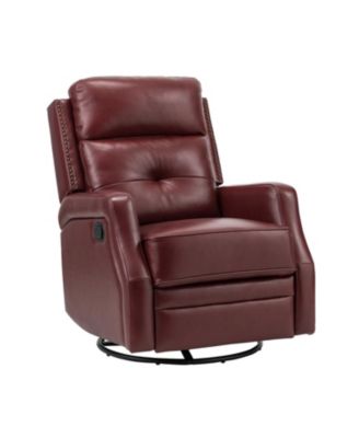  Beatriz 28.74" Wide Genuine Leather Swivel Rocker Recliner