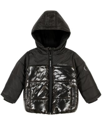 Calvin Klein Baby Boys CKJ Shiny Blocked Bubble Jacket Macy s