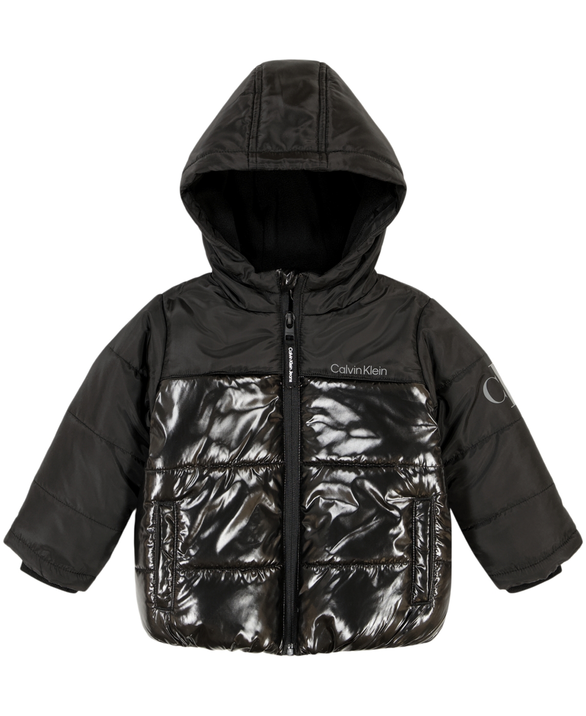 CALVIN KLEIN BABY BOYS CKJ SHINY BLOCKED BUBBLE JACKET 