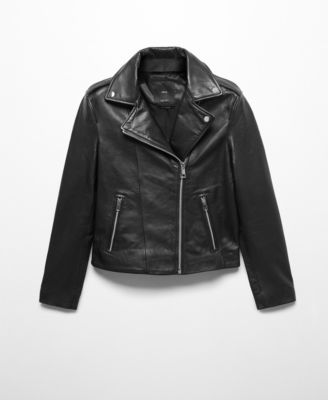 Mango Women's Leather Biker Jacket - Macy's