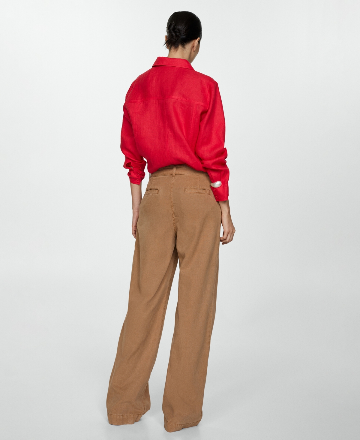 Mango Women's Wide Leg Lyocell Pants