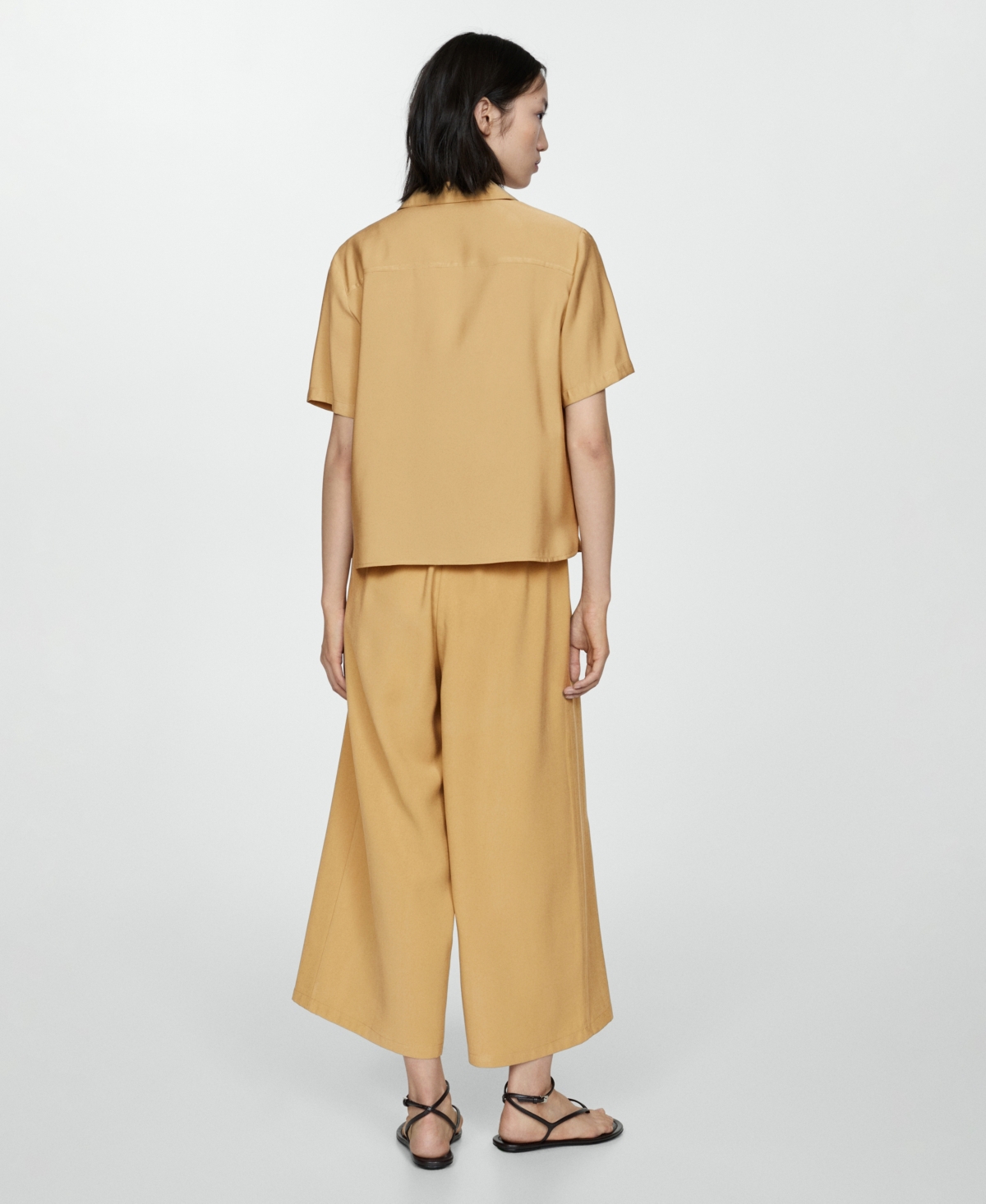 Mango Women's Tie Wide Leg Trousers