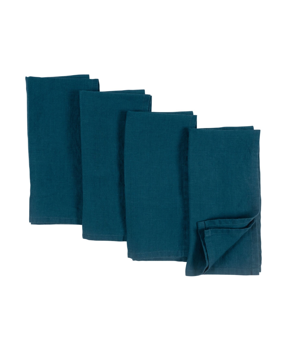 Kaf Home Verona Stonewashed Linen Napkins, Set Of 4 In Dark Blue
