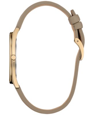 Eco-Drive Unisex Beige Leather Strap Watch 38mm