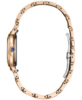 Eco-Drive Women's L Arcly Diamond Accent Rose Gold-Tone Stainless Steel Bracelet Watch 31mm