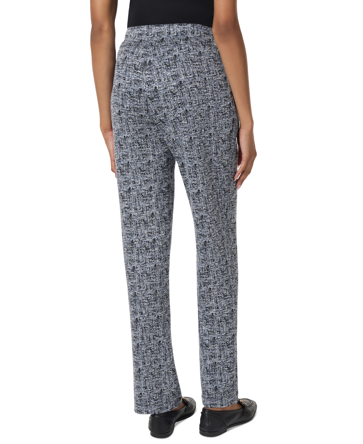 Jones New York Petite Printed Pull-On Straight-Leg Trousers