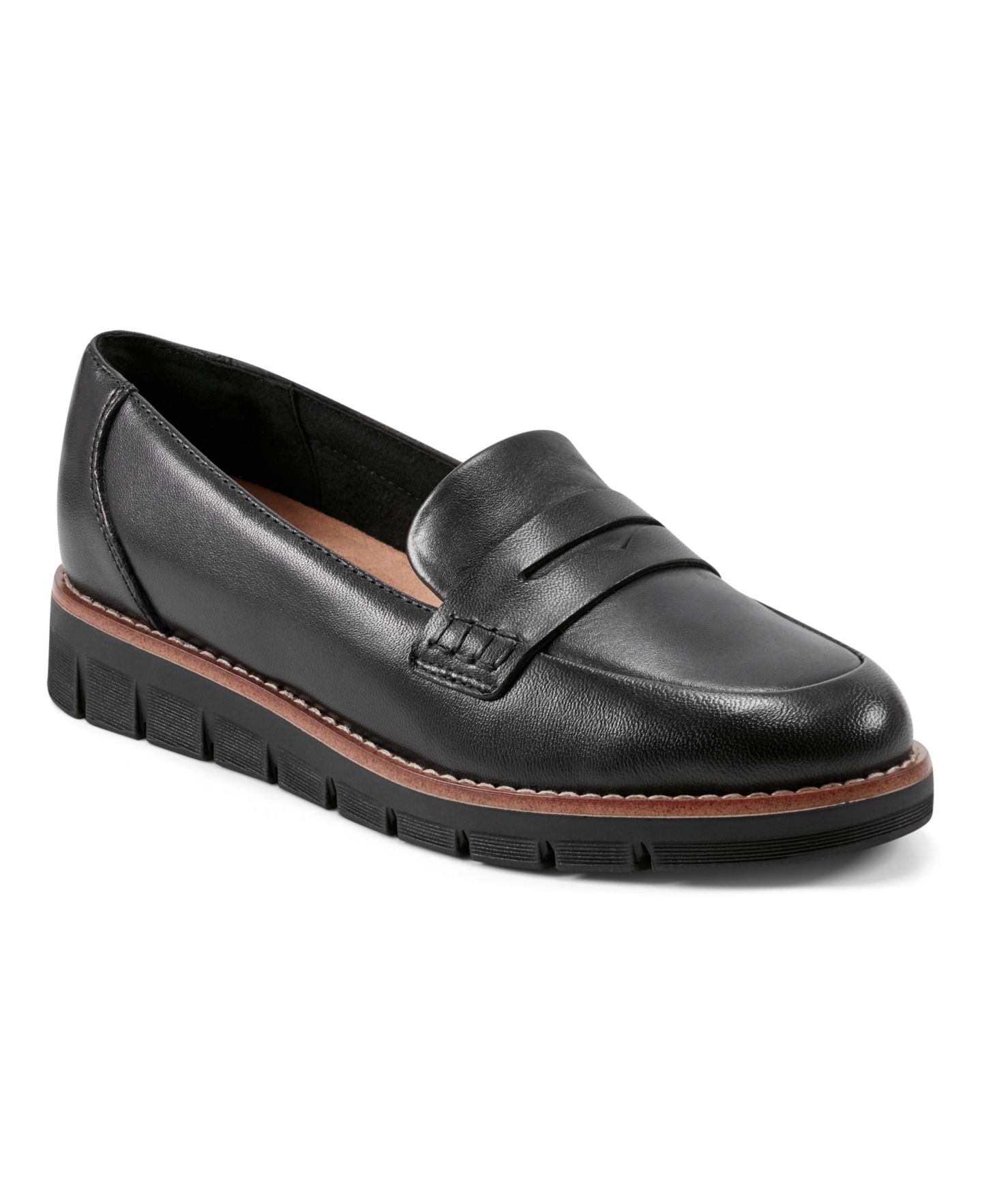Женские туфли Easy Spirit Velia eFlex Slip-On Penny, цвет: Чёрный кожаный — фото 1