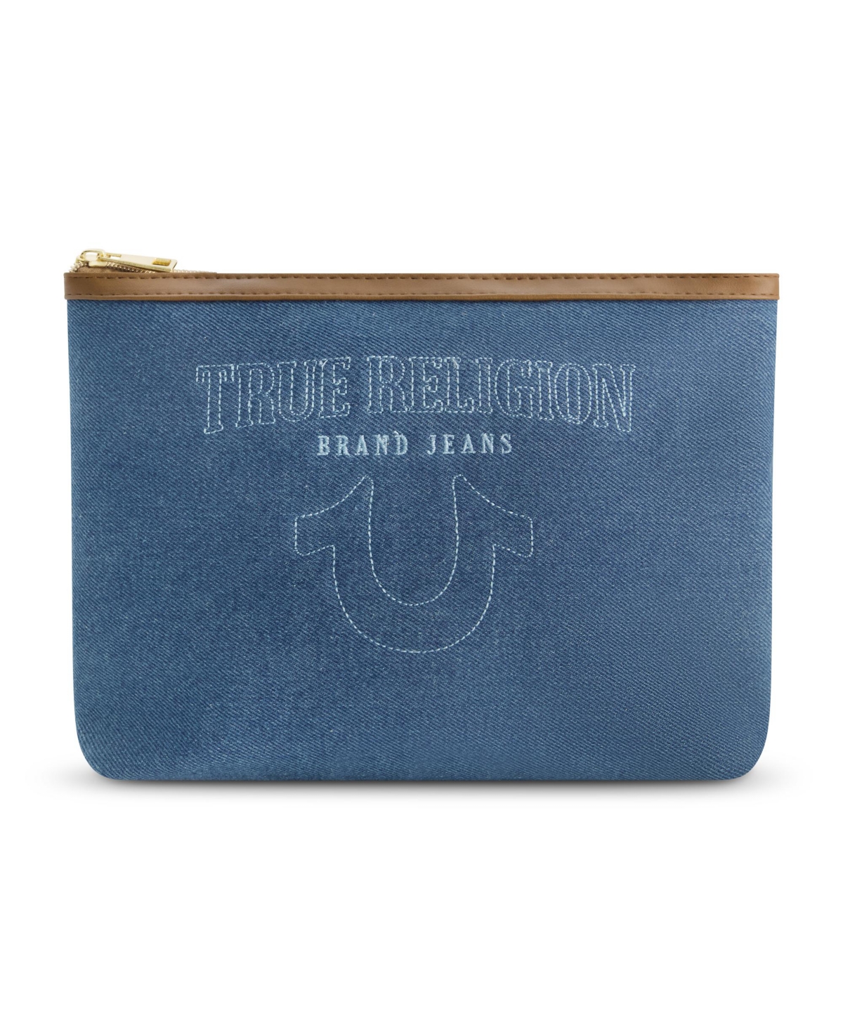 s Trapazoid zip cosmetic bag - Blue