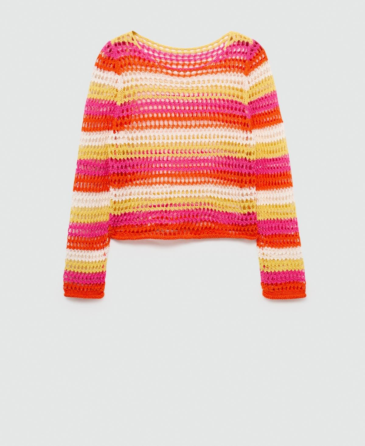 Mango Combined Crochet Sweater Orange In Orange