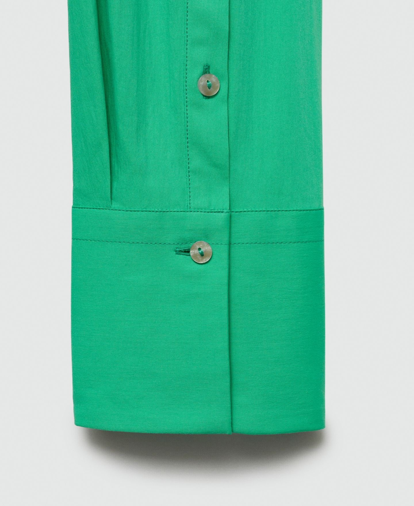 Женская рубашка Mango Buttoned Cotton, цвет: Зелёный — фото 6