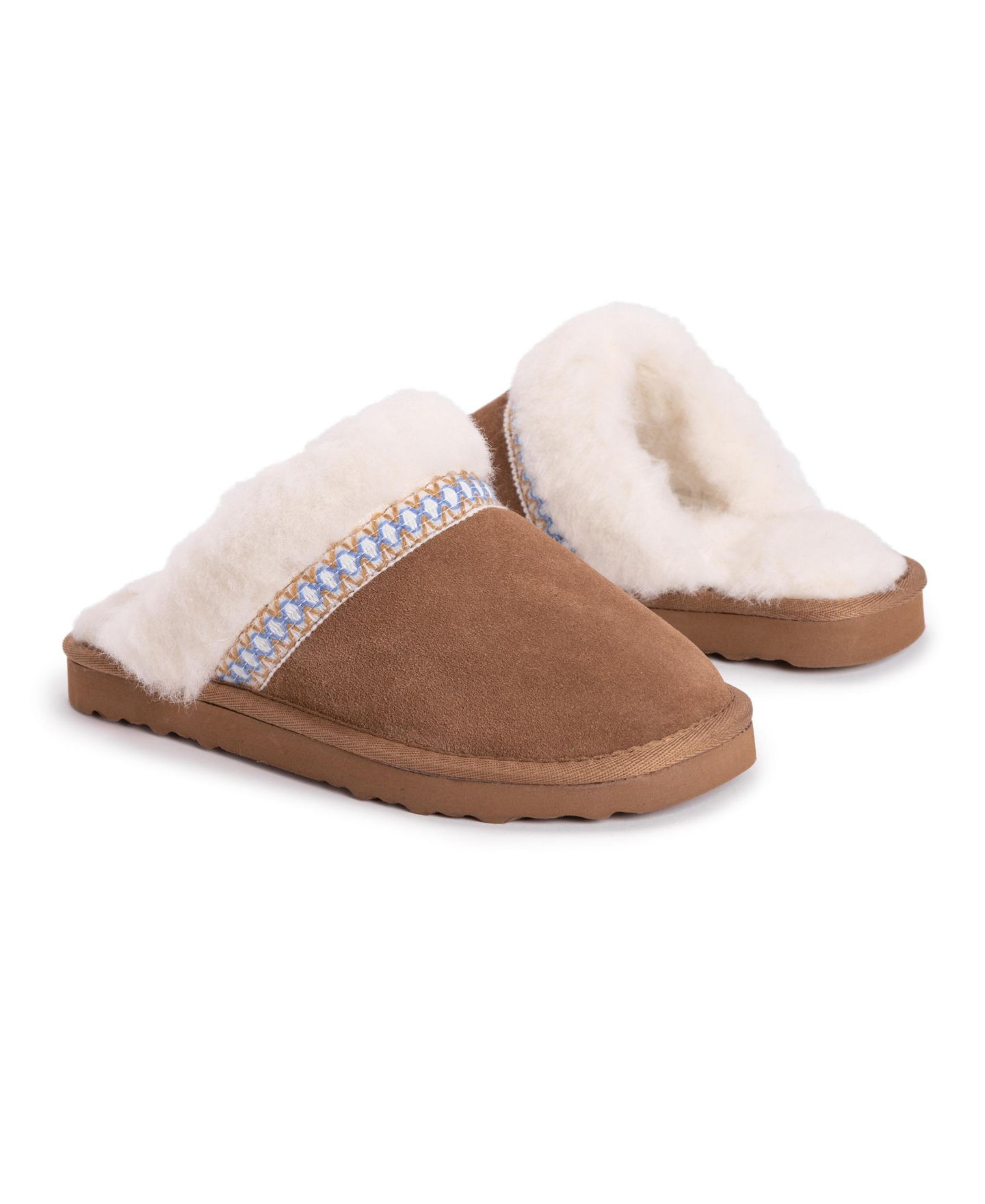 Женские тапочки MUK LUKS Dawn Suede Scuff Slippers, цвет: Карамельный — фото 3