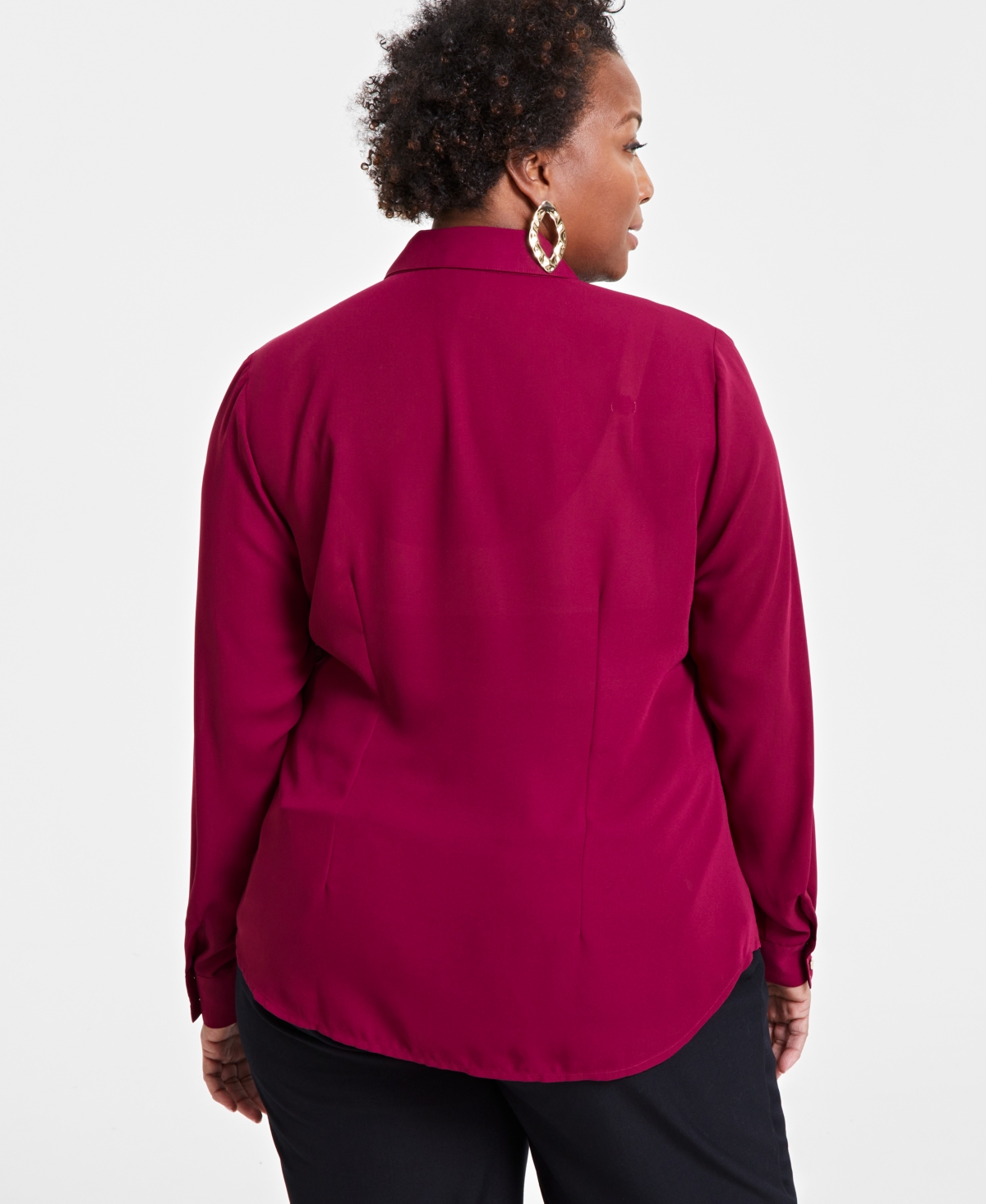 I.n.c. International Concepts Women's Collared Button-Down Blouse, Xs-3X, Created for Macy's