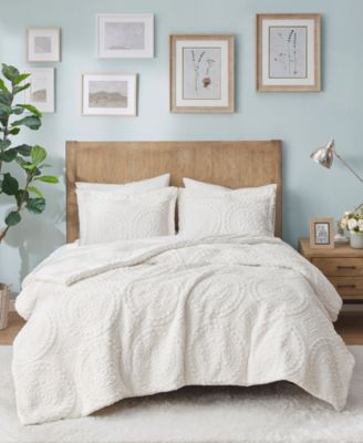Arya Embroidered Medallion Faux Fur 3-Pc. Comforter Set, King/California King