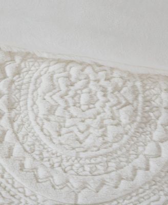 Arya Embroidered Medallion Faux Fur 3-Pc. Comforter Set, King/California King