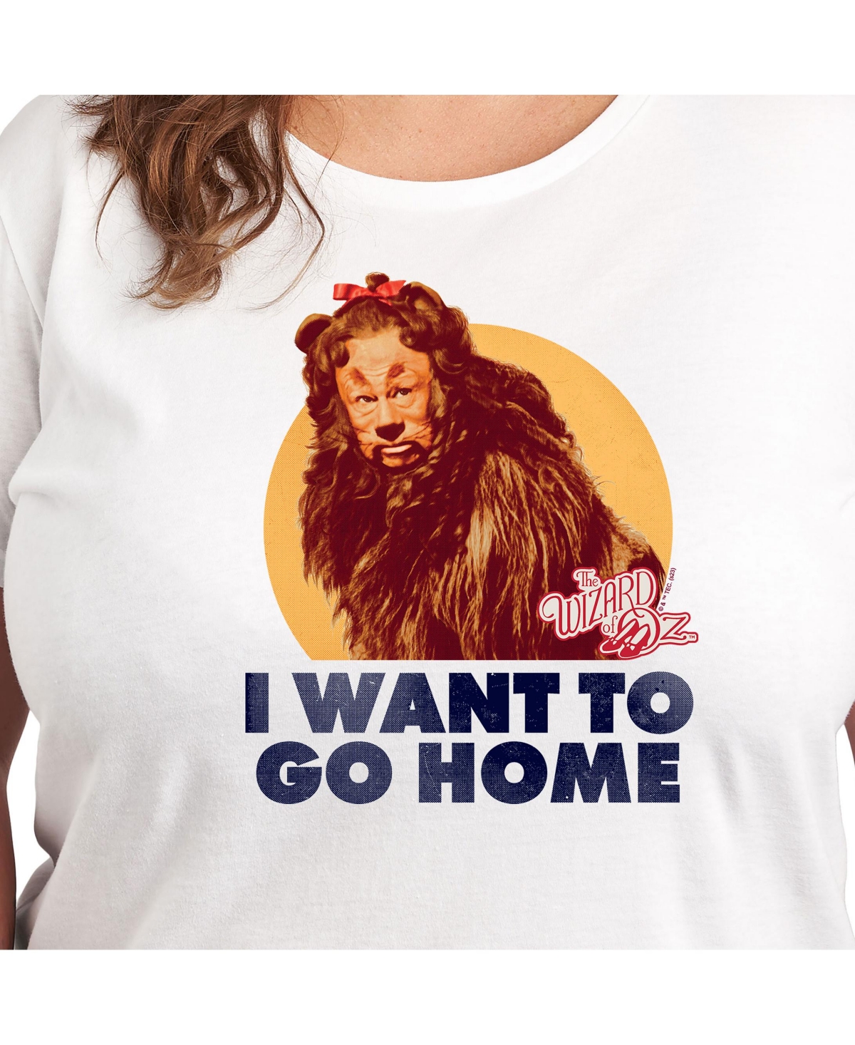 Hybrid Apparel Trendy Wizard Of oz Lion Plus Size Graphic T-shirt In Grey