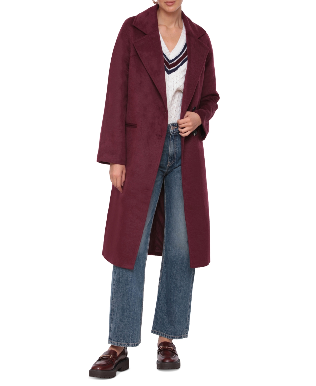 Avec Les Filles Women's Double-Breasted Walker Coat