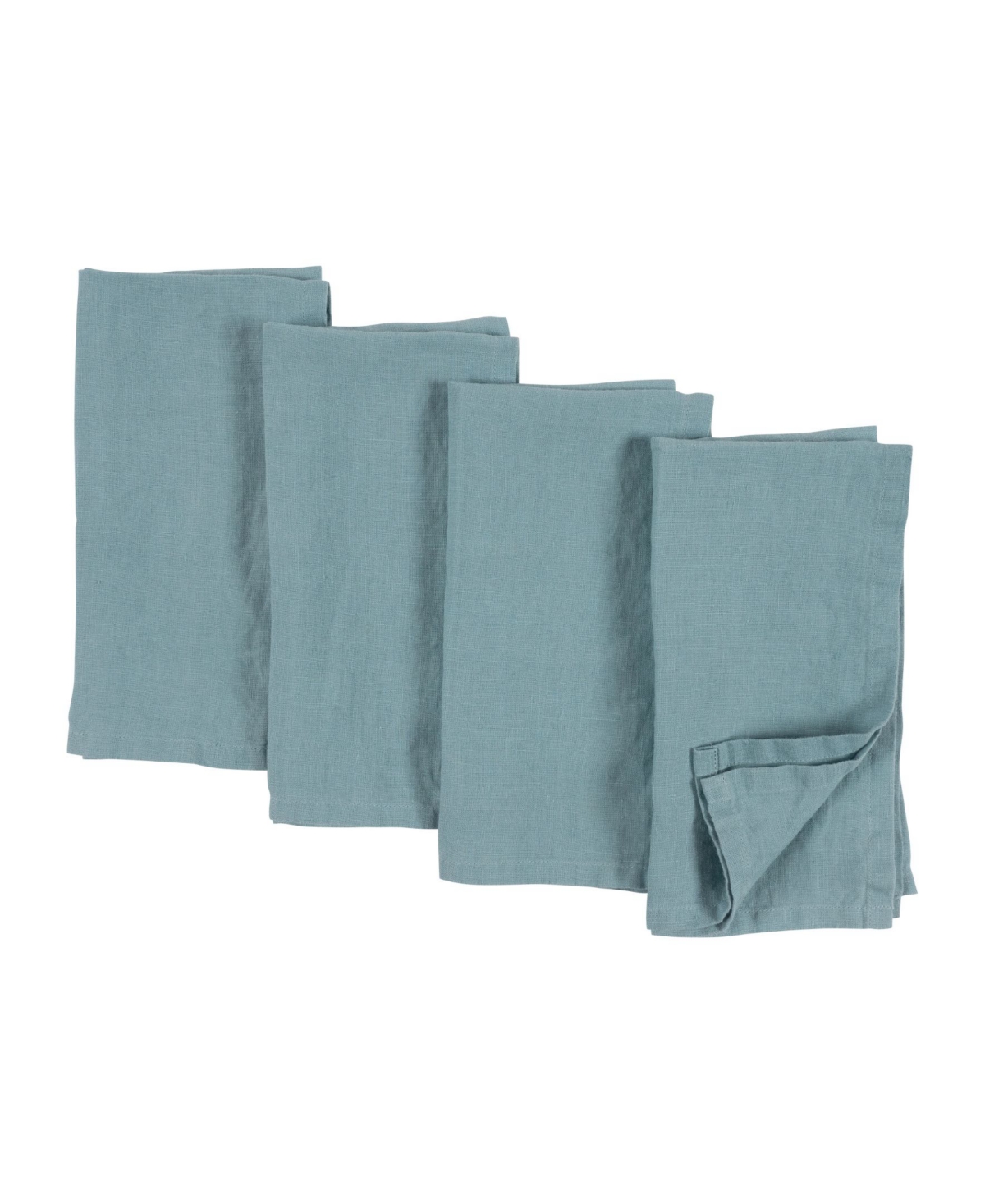 Kaf Home Verona Stonewashed Linen Napkins, Set Of 4 In Light Blue
