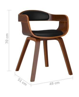 Dining Chair Black Bentwood and Faux Leather