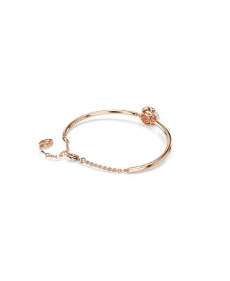 Round Cut, White, Rose Gold-Tone Plated Dextera Bangle