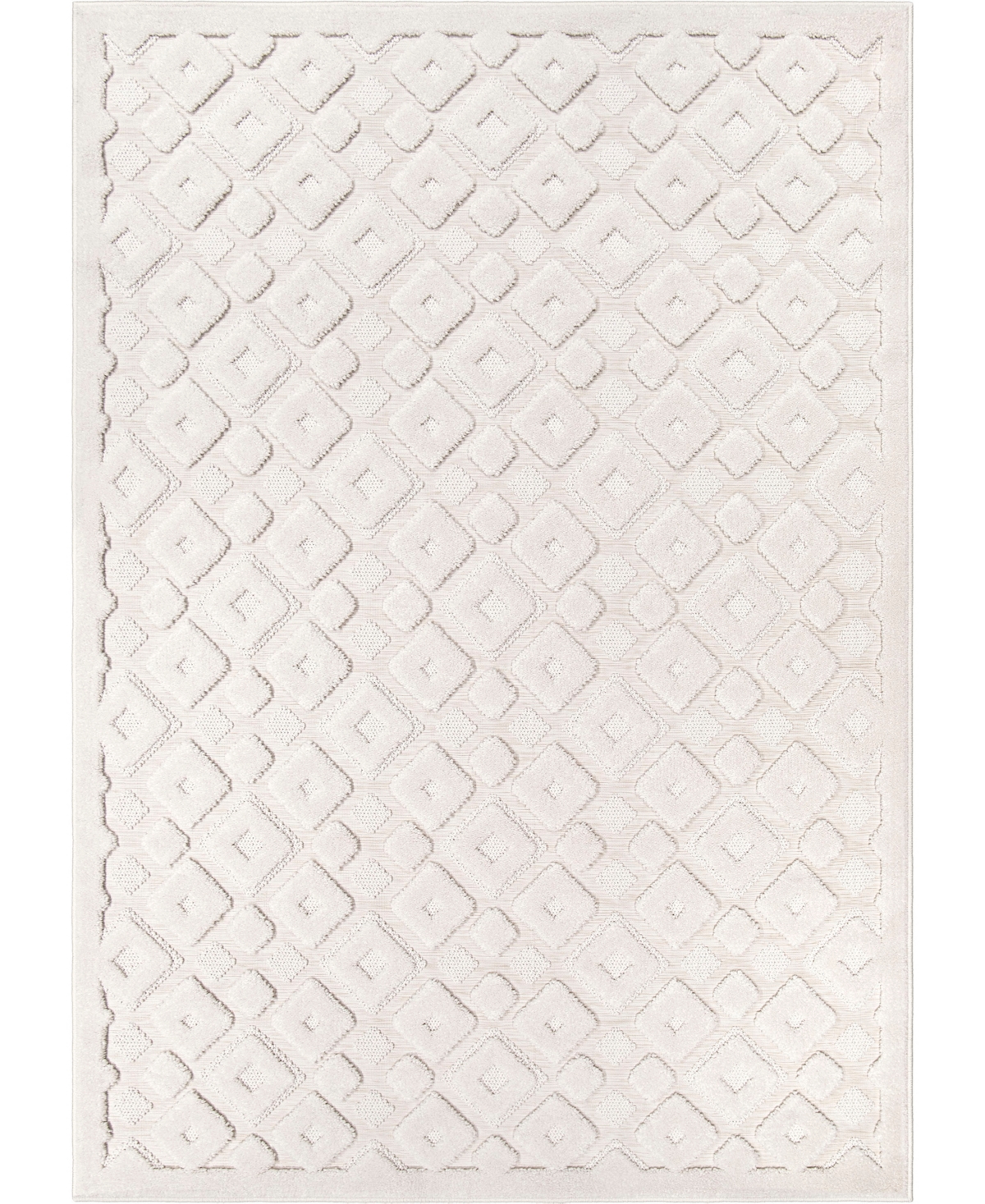 Orian Rugs Orian Crochet Diamond Park 7'10"x10'10" Area Rug In Bone