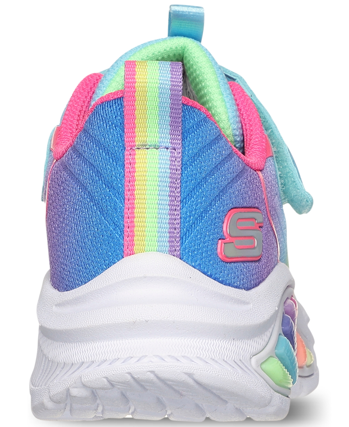 Skechers Little Girls Rainbow Cruisers Light-up Fastening Strap Casual Sneakers From Finish Line In Multi