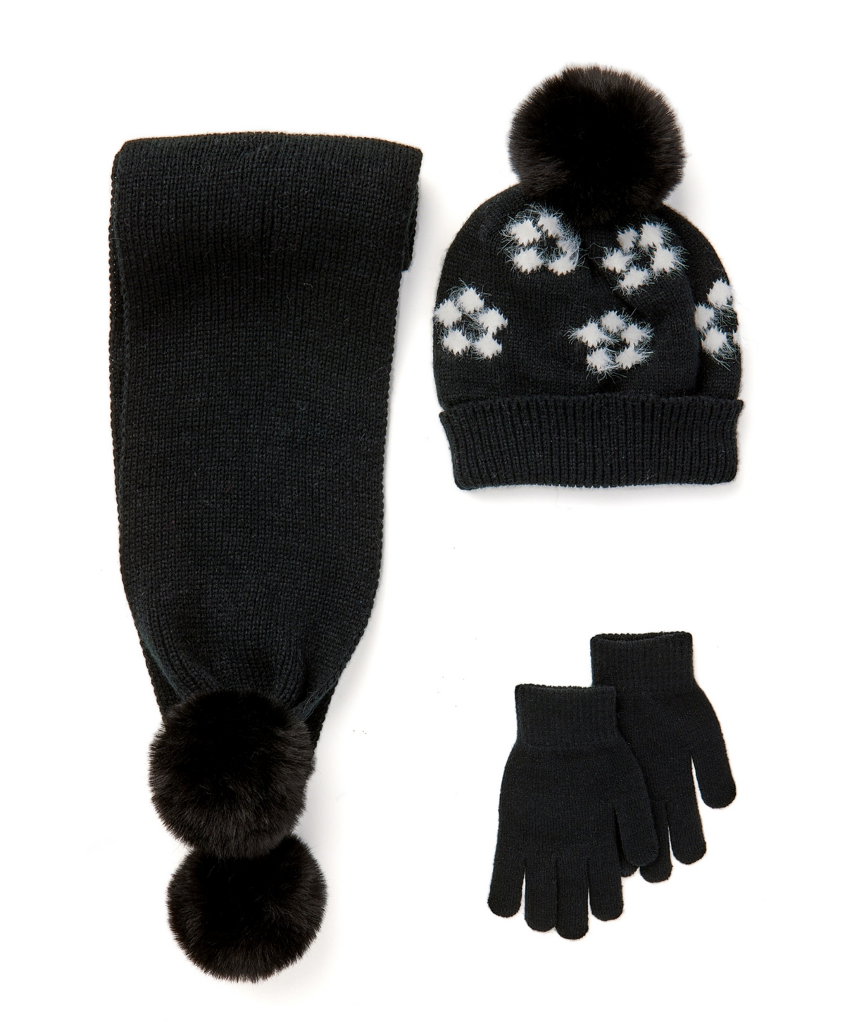 Inmocean Big Girls Hat, Glove, Scarf, 3 Piece Set In Black