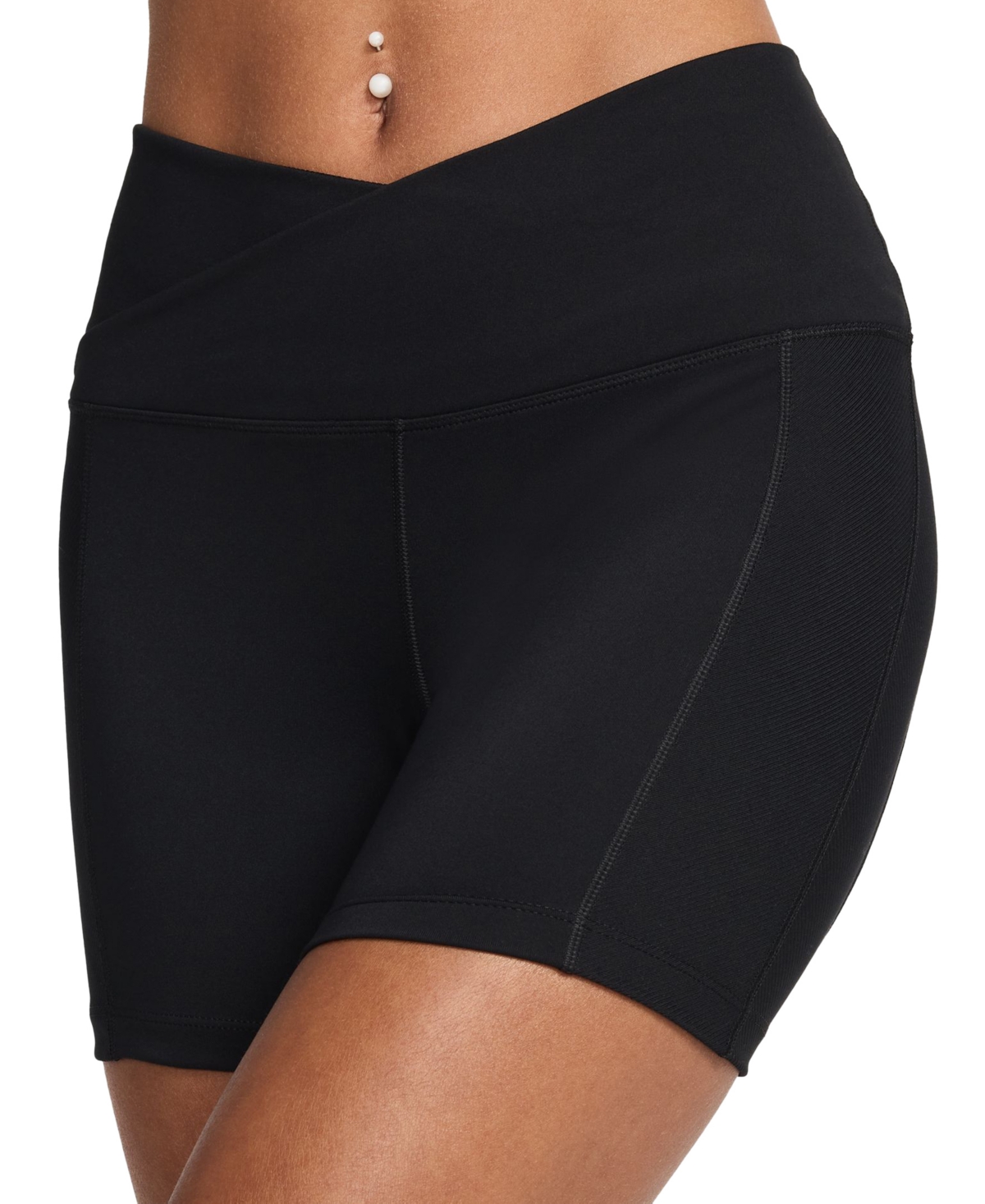 Nike Women's One High Crisscross Wrap-waist Biker Shorts In Black,black